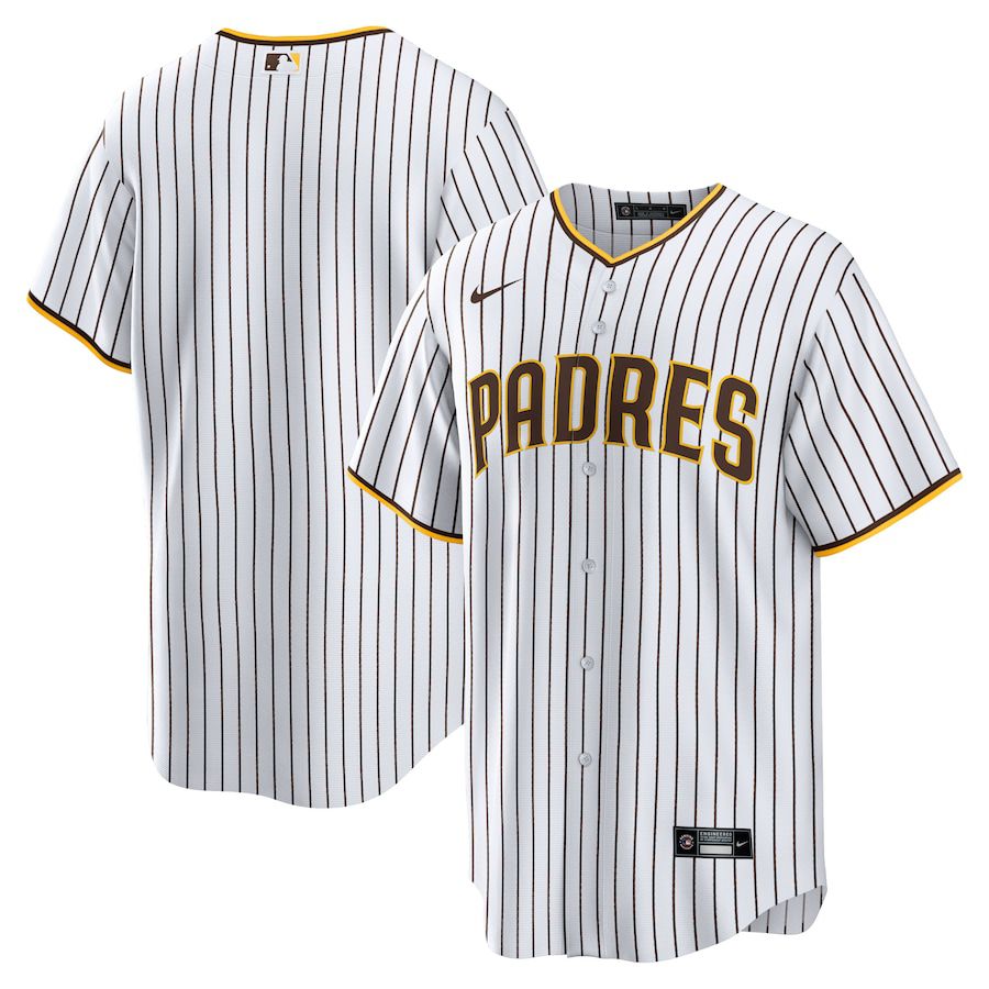 Men San Diego Padres Nike White Home Blank Replica MLB Jersey->->